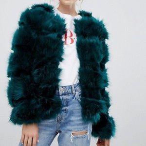 ASOS Dark Green - Faux Fur Coat